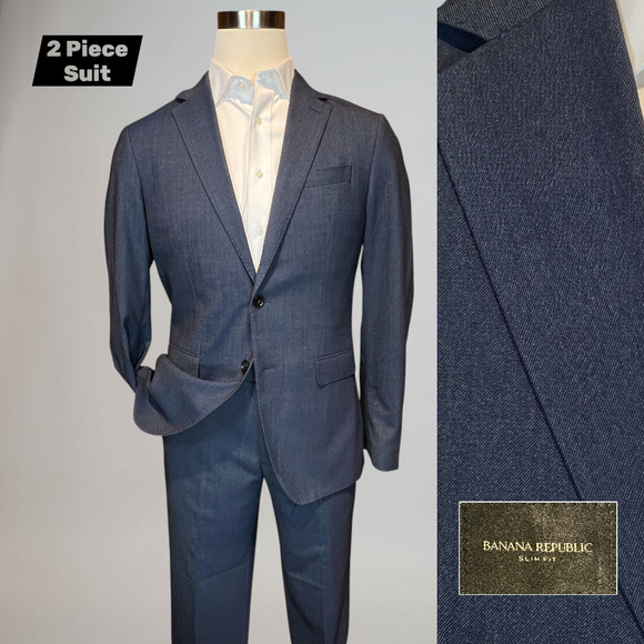 Banana Republic Other - Banana Republic 40L 36x31 Slim Fit Blue Denim Look Unstructured Performance